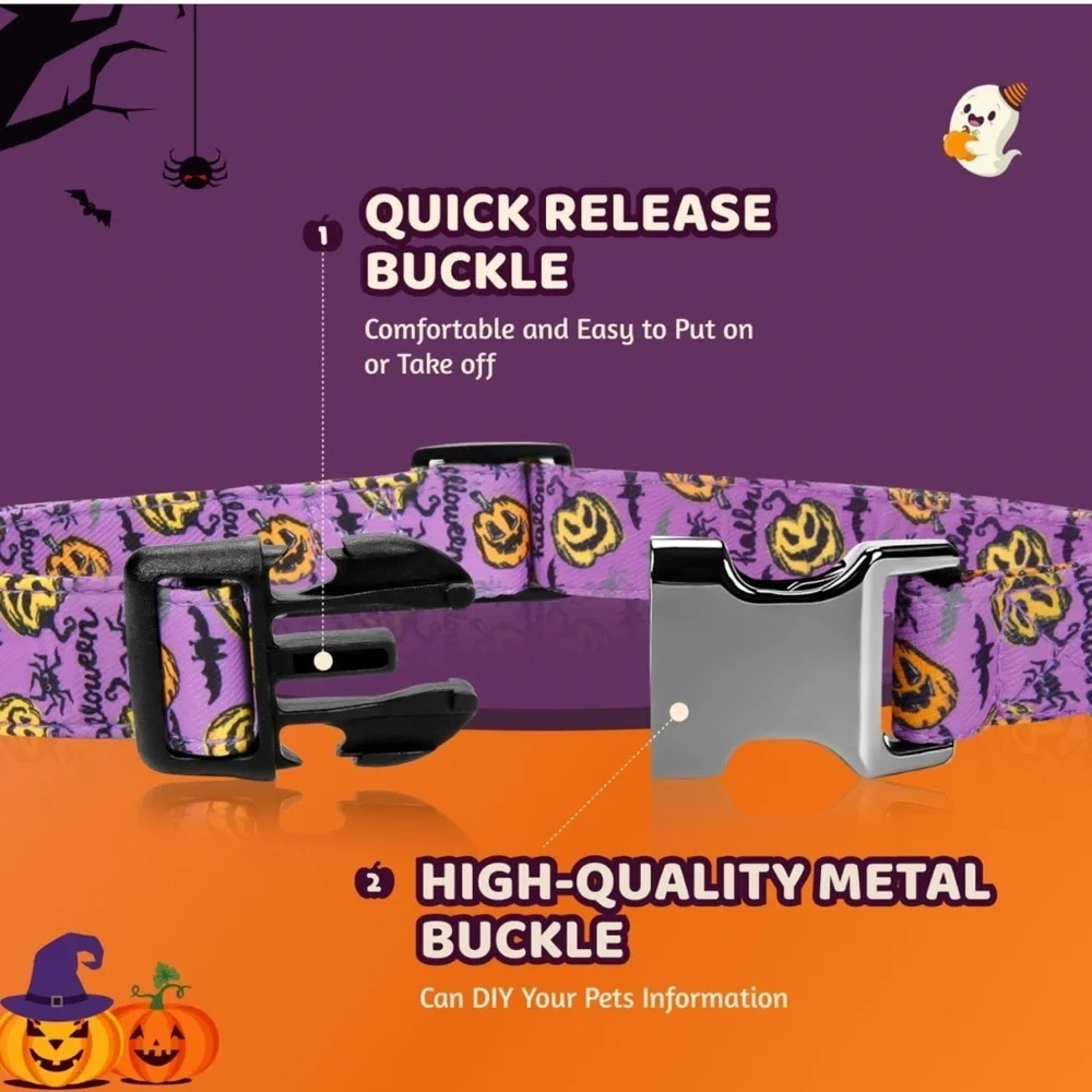 Halloween AirTag Dog Collar, Fashion Dog Collar for Small dog - Picture 4 of 10